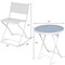 3-Piece Patio Bistro Set Folding Table and 2 Chairs Balcony Outdoor Furniture